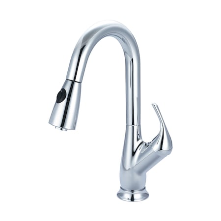 Single Handle Pull-Down Kitchen Faucet, Compression Hose, Chrome, Number Of Holes: 1 Or 3